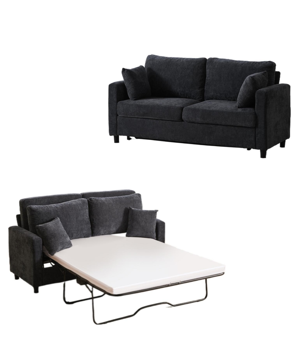 Streamdale Furniture Sleeper Sofa Bed, Pull Out Couch, 2 Seater Linen Convertible Sofa