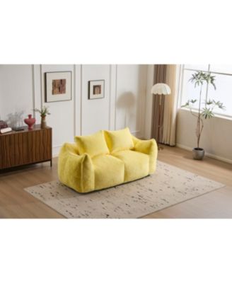 Giant Yellow Bean Bag Couch with Pillows