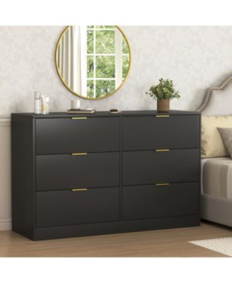 Streamdale Simply Modern 6-Drawer Dresser - Black