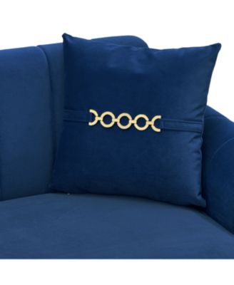 Modern Plush 3-Seater Sofa with Pillows & Metal Legs