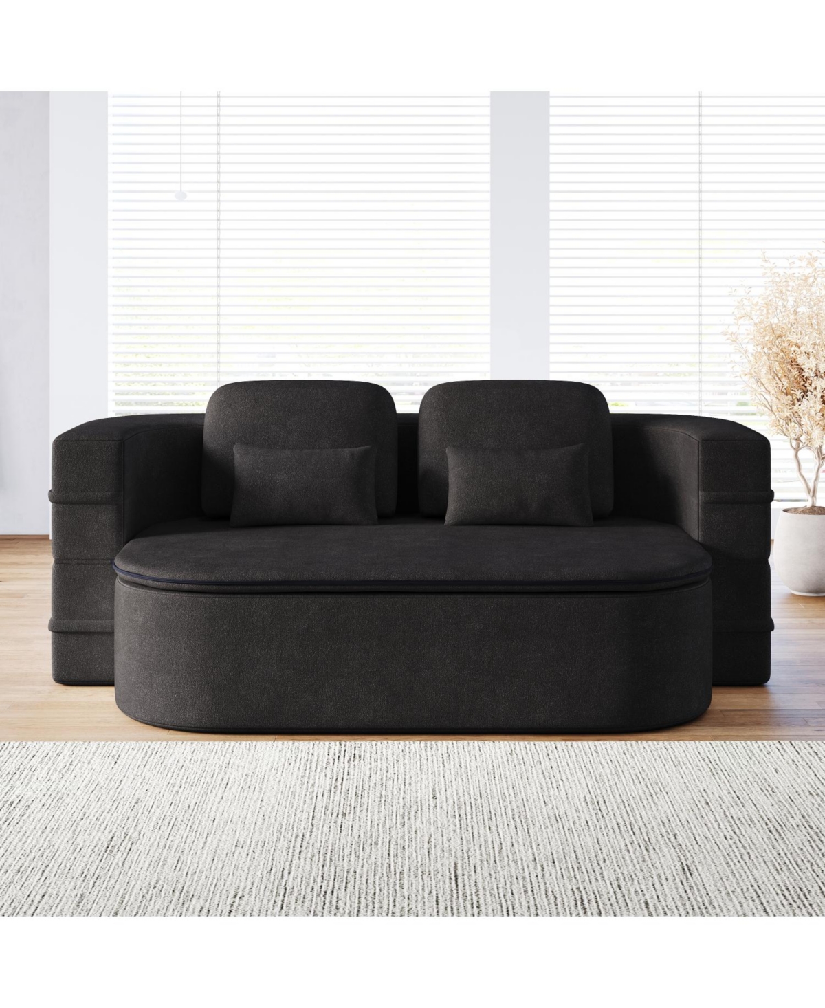 Streamdale Furniture 75" Foldable Sofa Bed with Blanket