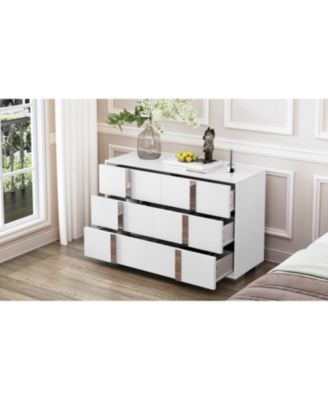 Elegant Modern Mirrored Dresser with 6 Drawers (Old SKU WF319354AAK)
