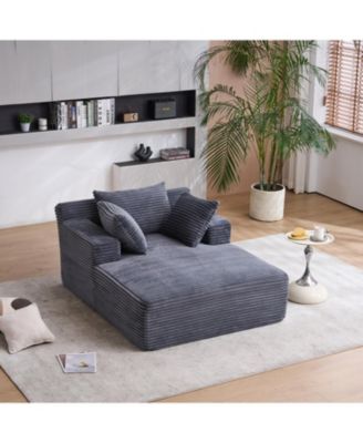Streamdale Oversized Chaise Longue Chair Indoor Modern Upholstered Corduroy Deep Seat Sofa Bed