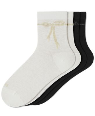 Women's 2-Pack Metallic Bow Socks