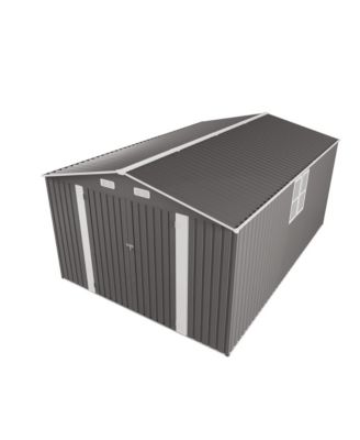 10x14 Metal Storage Shed, Lockable Doors, Window, All-Weather Shelter