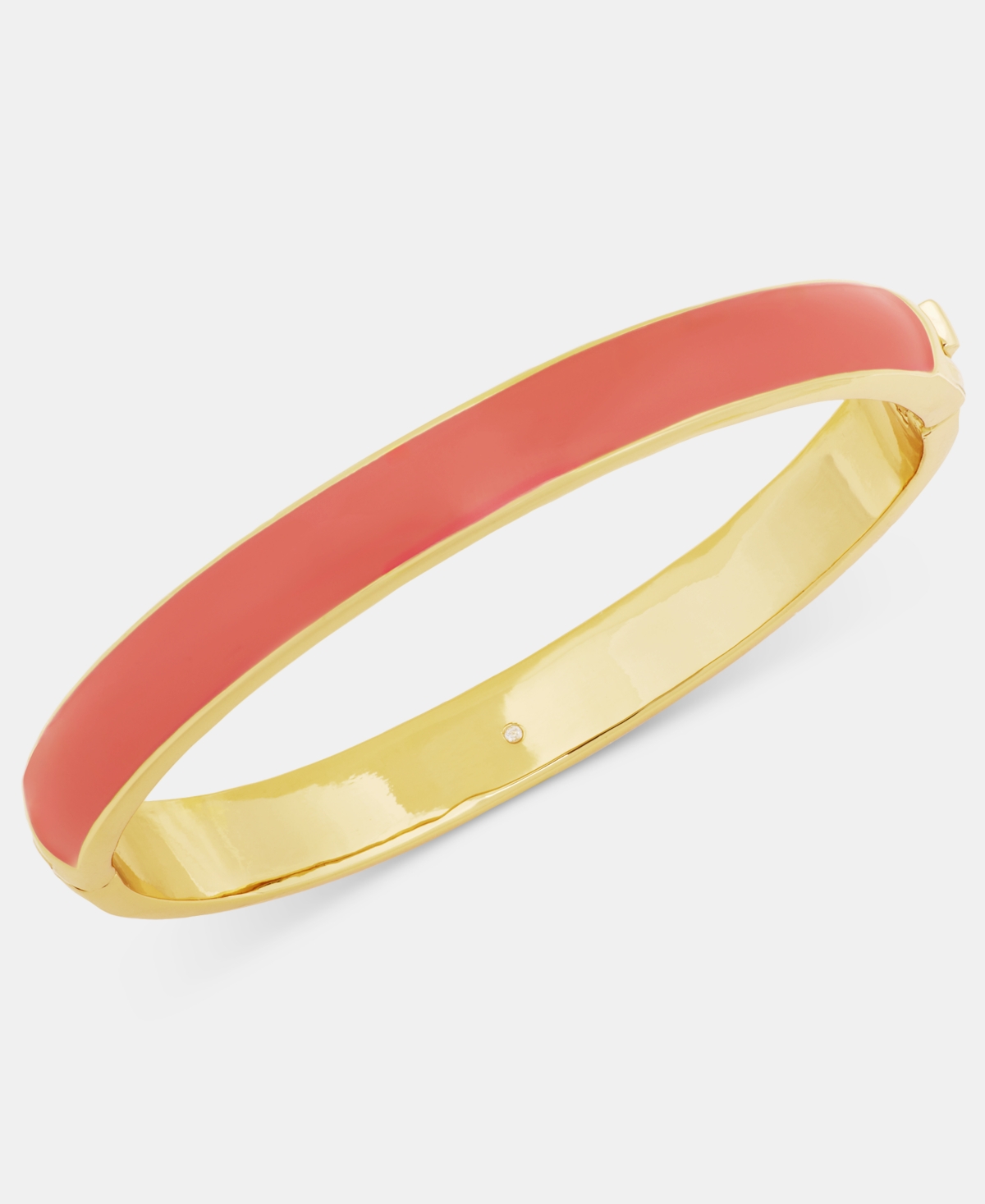 On 34th Gold-tone White Enamel Bangle Bracelet, Macy's Exclusive In Pink