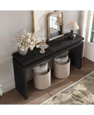 60" Black Farmhouse Console Table - Retro Entryway/Sofa Table