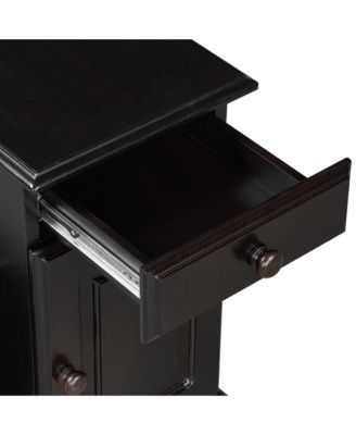 Streamdale Vintage Flip Top End Table with USB & Drawer