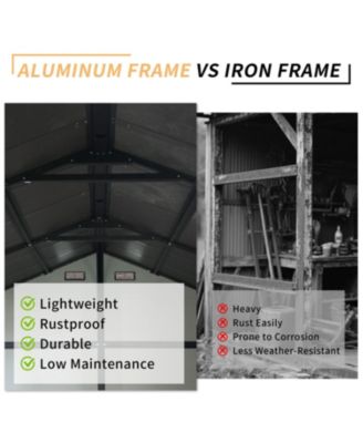 8x14 Resin Storage Shed w/ Windows, Aluminum Frame & Floor