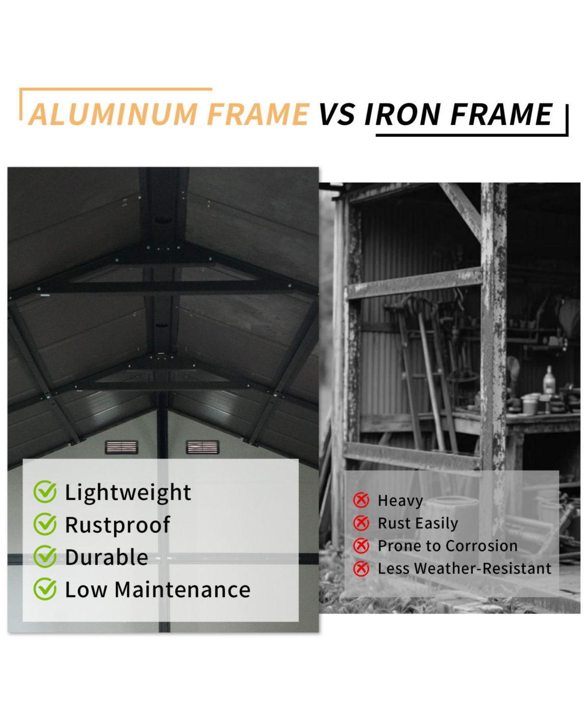 Streamdale Furniture 8x14 Resin Storage Shed w/ Windows, Aluminum Frame & Floor