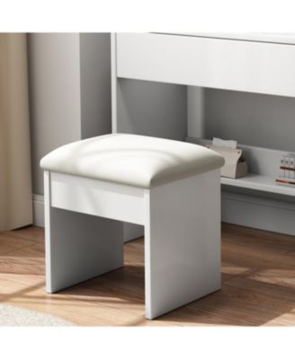 Sturdy Makeup Table with Adjustable LED Mirror and Ample Storage