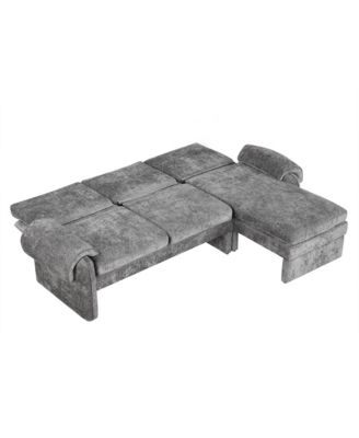 Streamdale 94" Convertible Futon Sofa Bed Chaise & Pillows