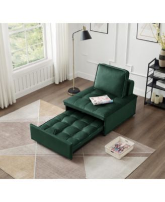 Sleeper Sofa Bed with Adjustable Backrest (GREEN