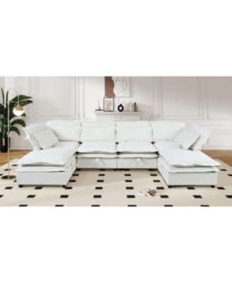  Modern 6-Seater Modular Sofa with Storage + Sofa Bed