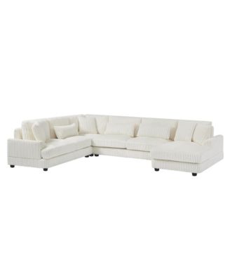 Streamdale 129" U-Shaped Sectional Sofa in Corduroy with Chaise