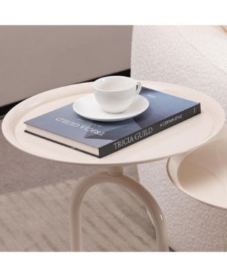 Modern Round Metal Lantern End Table, 24" Height