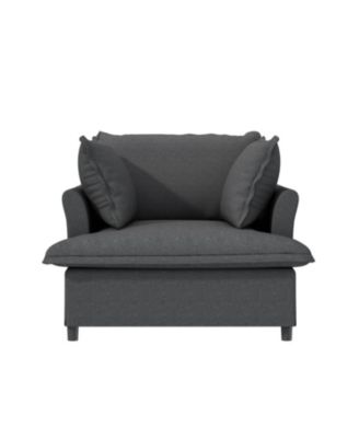 Oversized Single Sofa Module for Sectional Sofa, Wide Chenille Armchair with Pillows