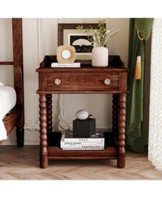 Nightstand with Drawer & Shelf