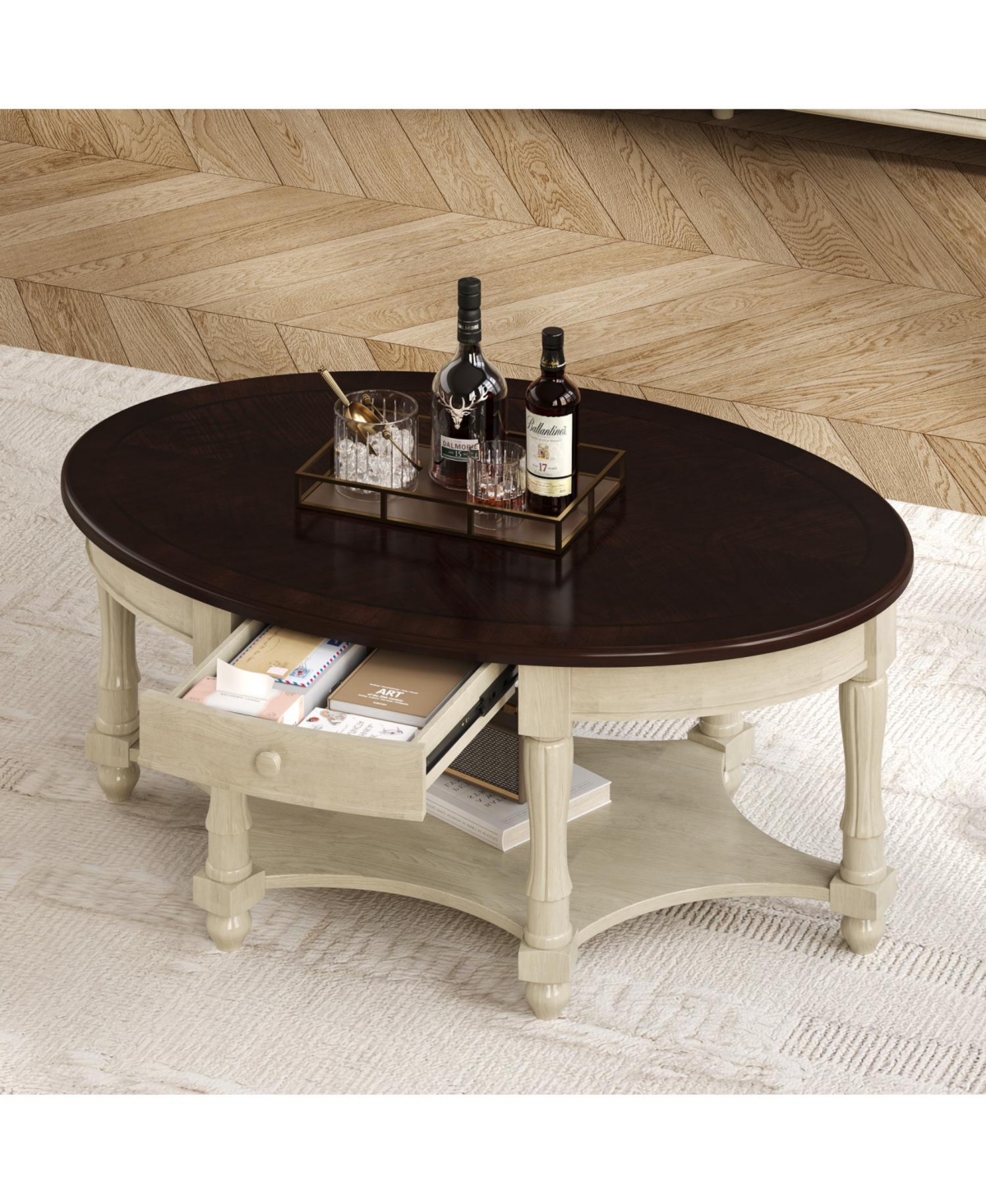 Streamdale Furniture Vintage Oval Coffee Table