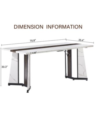 70.9" Marble Grain Dining Table - Seats 8