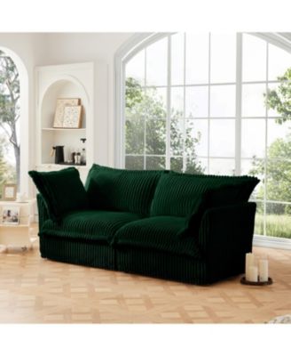 2-Seat Corduroy Slipcovered Sofa