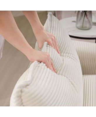  Corduroy 2-Seater Sofa with Pillows