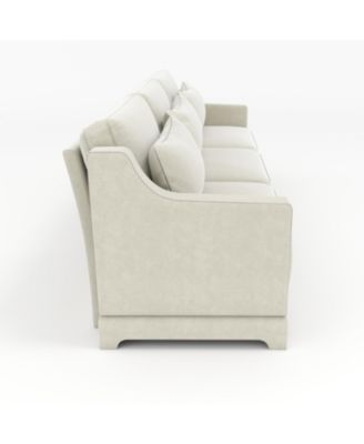 Beige Chenille 3-Seater Sofa with Lumbar Pillow