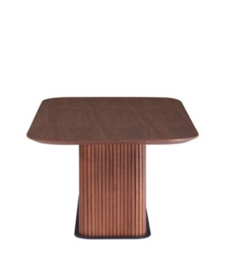 Coffee Table Walnut Wood Surface and Black Metel Feet