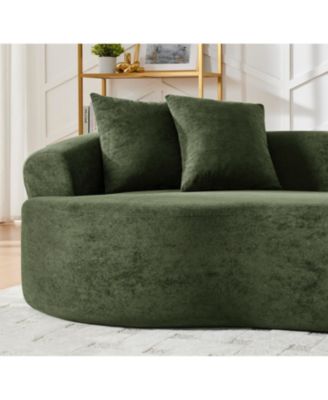 Modern Cloud Green Chenille Curved Sectional Sofa