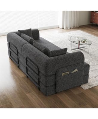 Streamdale 78.7" Convertible Sleeper Sofa Bed with Pillow & Side Pocket