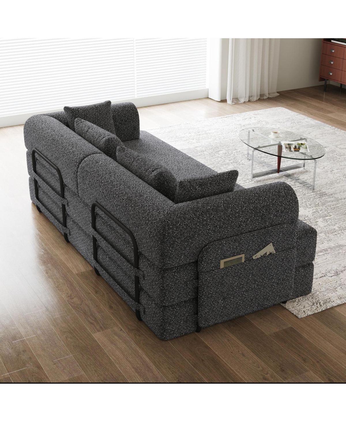 Streamdale Furniture Streamdale 78.7" Convertible Sleeper Sofa Bed with Pillow & Side Pocket