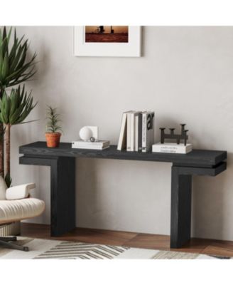 66" Wide Wood Console Table - Sofa/Entryway - Black
