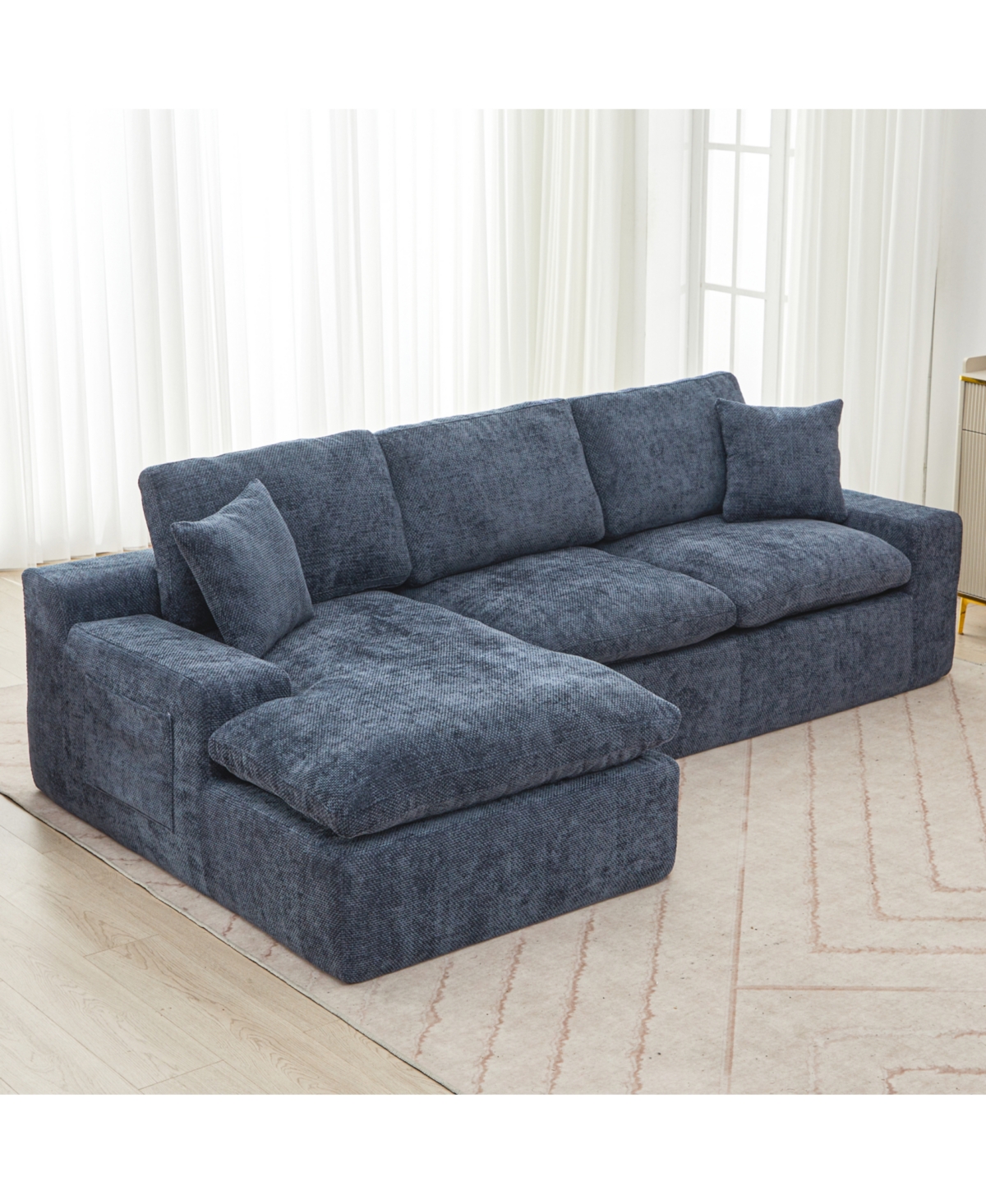 Streamdale Furniture Cloud Sectional Sofa 107.9" Blue