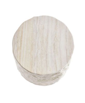 Round Beige Fiberglass Side Table