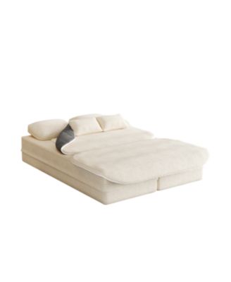 75" Foldable Sofa Bed with Blanket