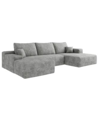 107" Cloud Sectional Sofa with Ottoman