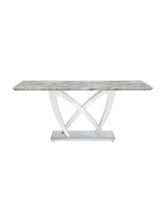 Streamdale 70" Faux Marble Dining Table, Mirrored Base
