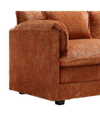 Oversized Sectional Cloud Couch, Modern Chenille L Shape, Ottoman & Memory Foam
