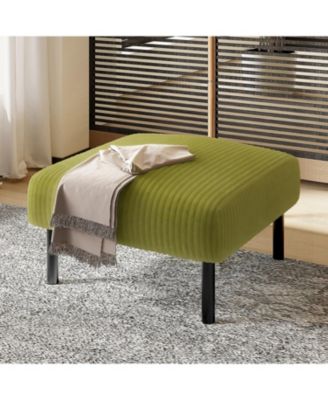 Corduroy Ottoman Footstool with Legs