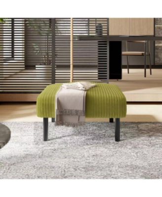 Corduroy Ottoman Footstool with Legs