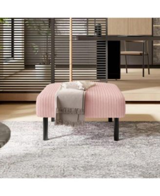 Corduroy Ottoman Footstool with Legs