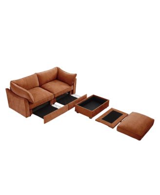 Streamdale 2-Seater Sofa w/ Ottoman & Storage