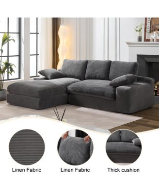 99" Modular Sectional Sofa Set, Modern Minimalist Couch, Sleeper, Grey