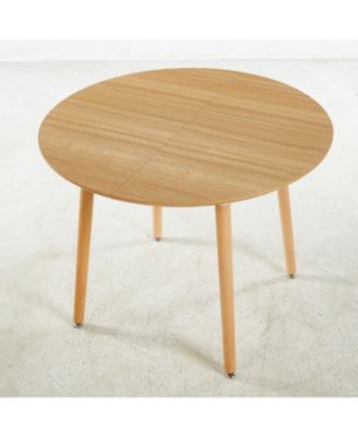 Extensible Oak Table- Wood Leg, MDF Top, 100/140/180x100x75cm