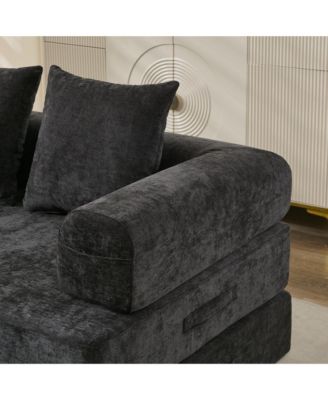 Comfy Convertible Folding Mattress Couch - Black