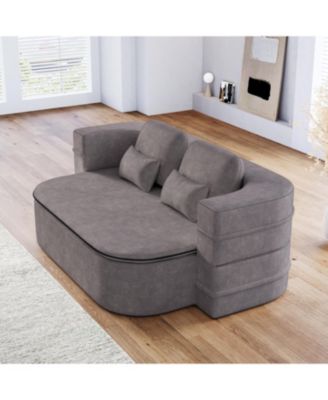 75" Foldable Sofa Bed with Blanket
