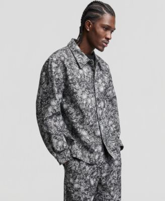 Men's Relaxed-Fit Floral Overshirt