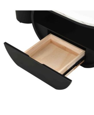 Modern Oval Coffee Table w/ Storage Drawer