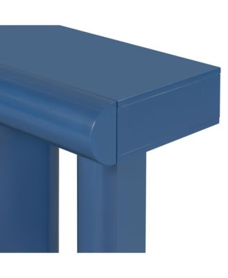 Modern Blue Entryway Table with Drawers & Geometric Legs