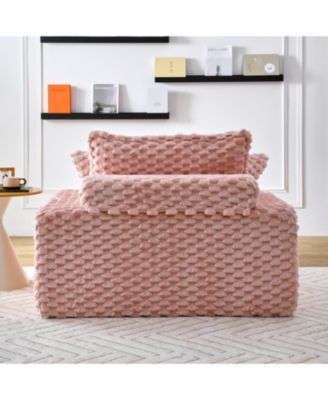 + 51" + Fabric (assuming it s upholstered) + Includes 2 Pillows & Backrest + Sofa